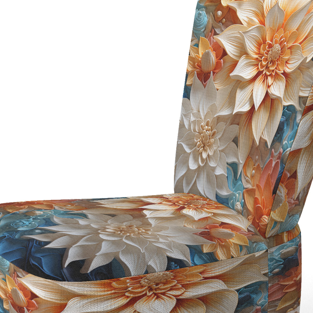 Yellow Beige Abstract Fractal Infinite Symphony - Modern Accent Side Chair