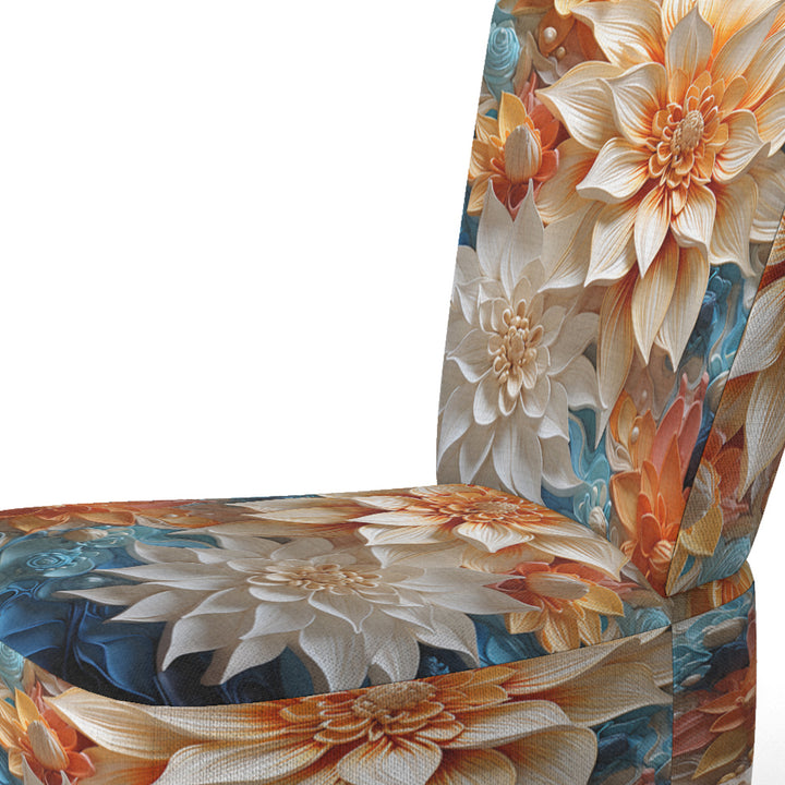 Yellow Beige Abstract Fractal Infinite Symphony - Modern Accent Side Chair