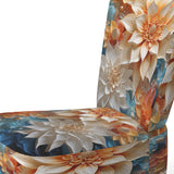 Yellow Beige Abstract Fractal Infinite Symphony - Modern Accent Side Chair