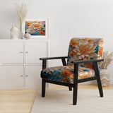 Yellow Beige Abstract Fractal Infinite Symphony - Modern Accent Side Chair