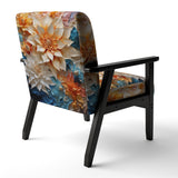 Yellow Beige Abstract Fractal Infinite Symphony - Modern Accent Side Chair