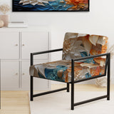 Yellow Beige Abstract Fractal Infinite Symphony - Modern Accent Side Chair