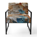 Yellow Beige Abstract Fractal Infinite Symphony - Modern Accent Side Chair