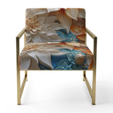 Yellow Beige Abstract Fractal Infinite Symphony - Modern Accent Side Chair