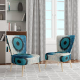 White Blue Minimalism Moon - Upholstered Modern Accent Chairs