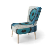 White Blue Minimalism Moon - Upholstered Modern Accent Chairs