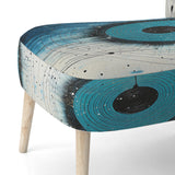 White Blue Minimalism Moon - Upholstered Modern Accent Chairs