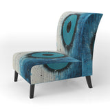 White Blue Minimalism Moon - Upholstered Modern Accent Chairs