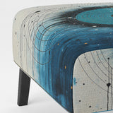 White Blue Minimalism Moon - Upholstered Modern Accent Chairs