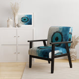 White Blue Minimalism Moon - Upholstered Modern Accent Chairs