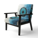 White Blue Minimalism Moon - Upholstered Modern Accent Chairs