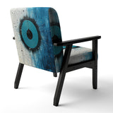 White Blue Minimalism Moon - Upholstered Modern Accent Chairs