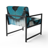 White Blue Minimalism Moon - Upholstered Modern Accent Chairs