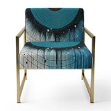 White Blue Minimalism Moon - Upholstered Modern Accent Chairs