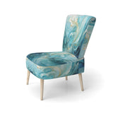Harmony of A Blue and Gold Swirl - Modern Arm Chair