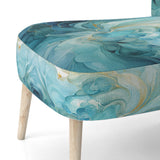 Harmony of A Blue and Gold Swirl - Modern Arm Chair