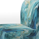 Harmony of A Blue and Gold Swirl - Modern Arm Chair