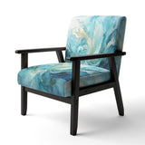 Harmony of A Blue and Gold Swirl - Modern Arm Chair