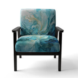 Harmony of A Blue and Gold Swirl - Modern Arm Chair