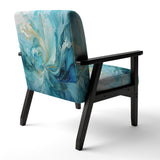 Harmony of A Blue and Gold Swirl - Modern Arm Chair