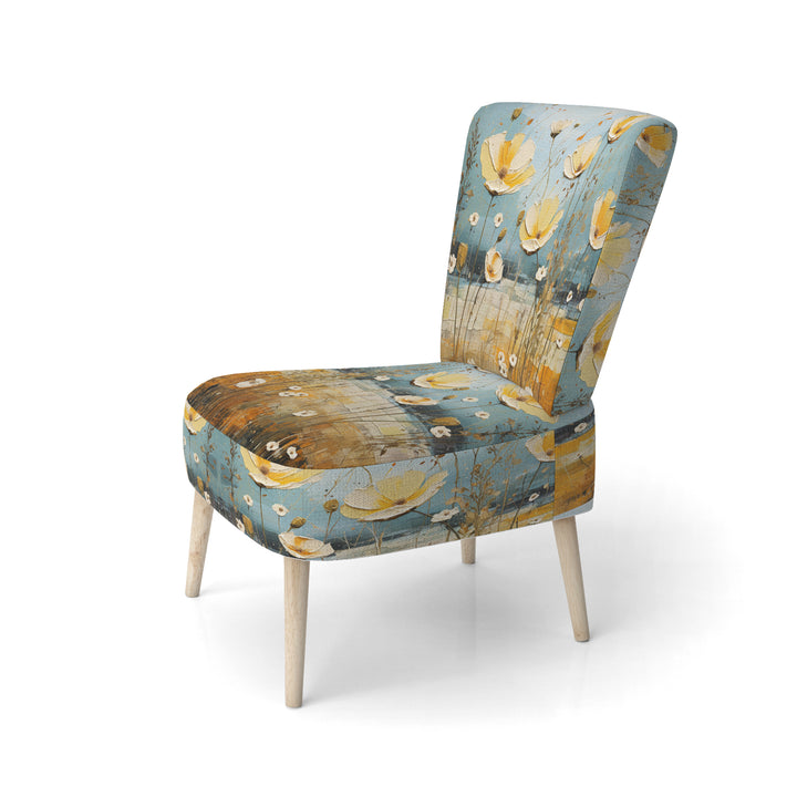 Yellow Buttercups Buttercup Meadow - Traditional Accent Slipper Chair