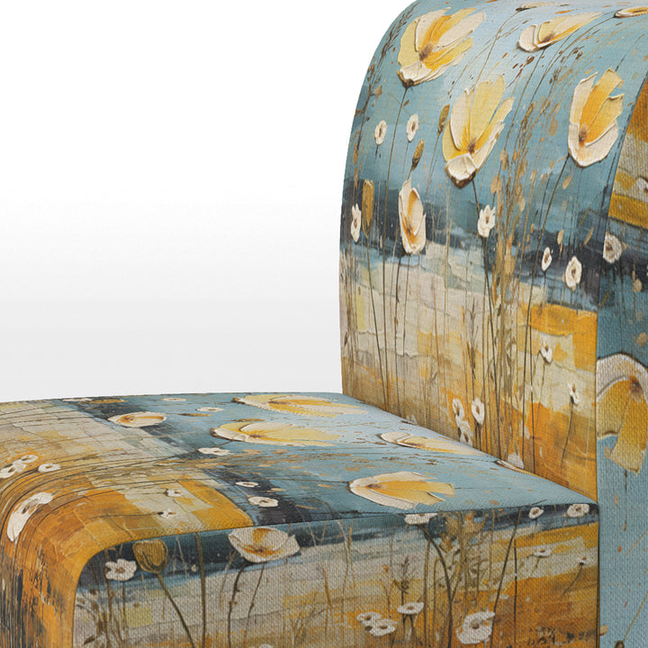 Yellow Buttercups Buttercup Meadow - Traditional Accent Slipper Chair
