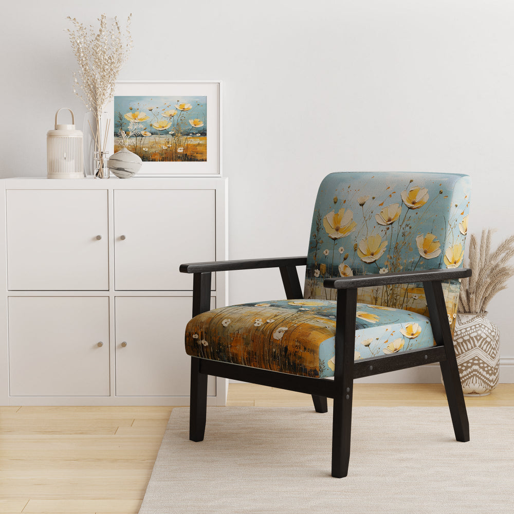 Yellow Buttercups Buttercup Meadow - Traditional Accent Slipper Chair