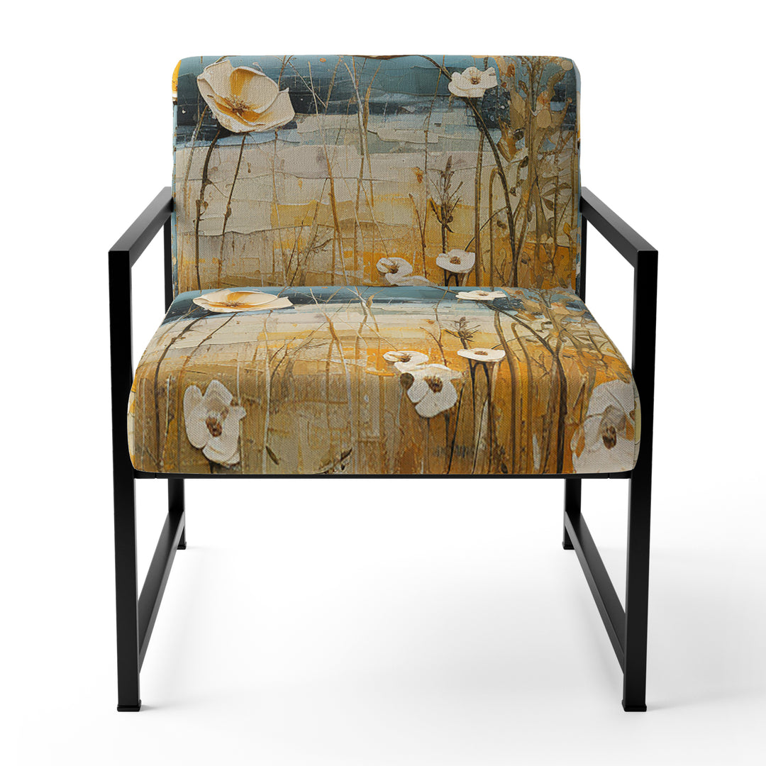 Yellow Buttercups Buttercup Meadow - Traditional Accent Slipper Chair
