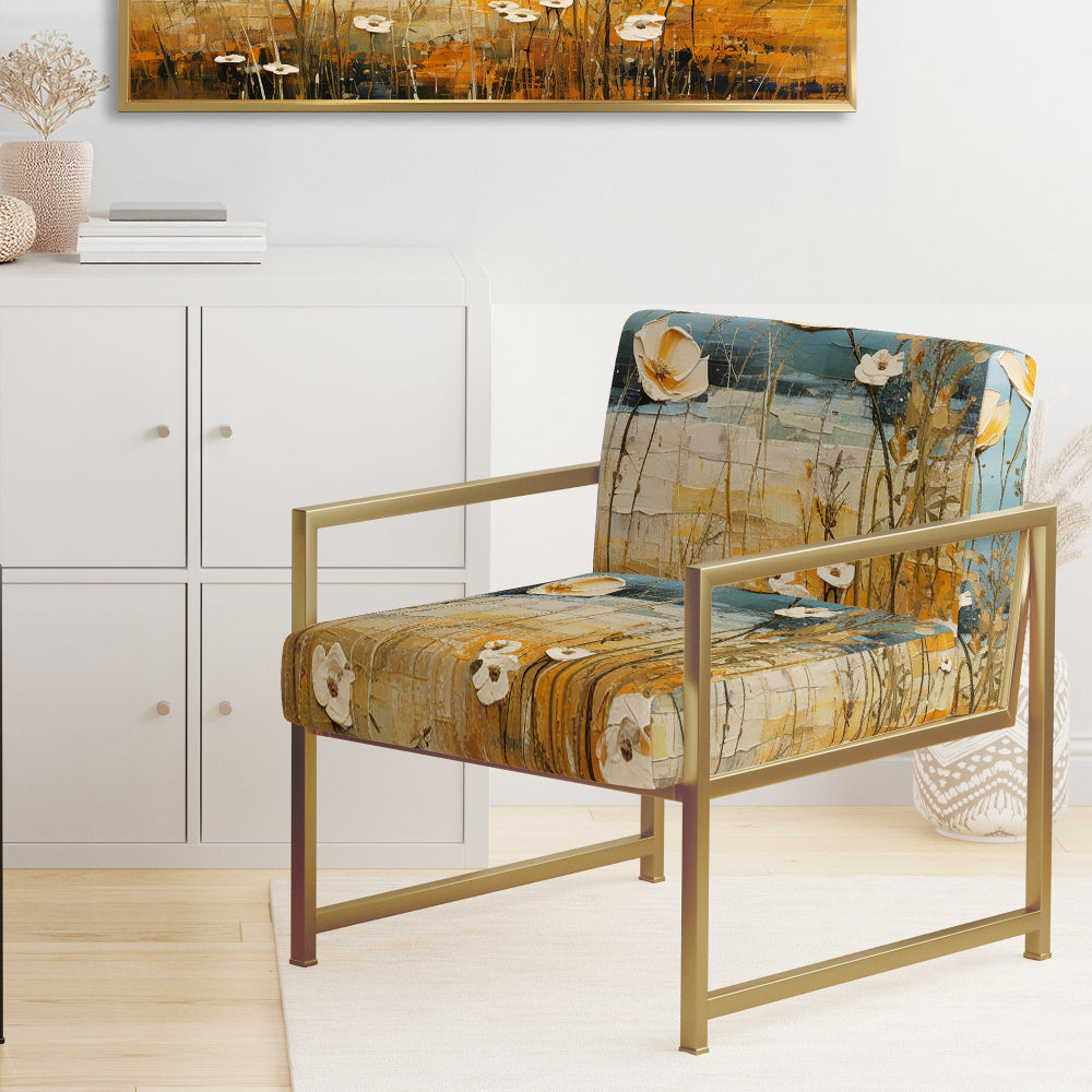 Yellow Buttercups Buttercup Meadow - Traditional Accent Slipper Chair