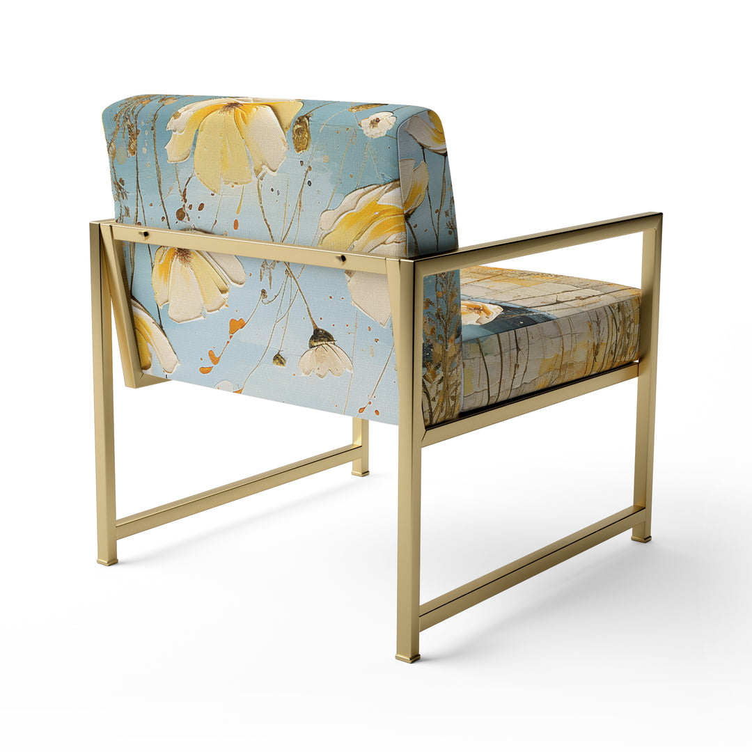 Yellow Buttercups Buttercup Meadow - Traditional Accent Slipper Chair