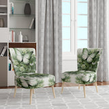 Green Butterfly Whirling Beauty - Upholstered Modern Accent Chairs