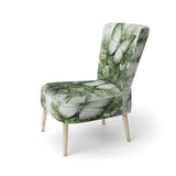 Green Butterfly Whirling Beauty - Upholstered Modern Accent Chairs
