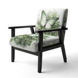 Green Butterfly Whirling Beauty - Upholstered Modern Accent Chairs