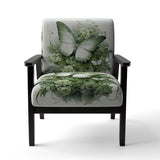 Green Butterfly Whirling Beauty - Upholstered Modern Accent Chairs