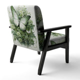 Green Butterfly Whirling Beauty - Upholstered Modern Accent Chairs
