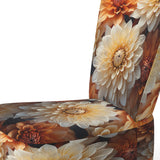 Coral Orange Charming Chrysanthemums - Traditional Accent Slipper Chair