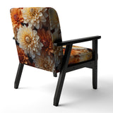 Coral Orange Charming Chrysanthemums - Traditional Accent Slipper Chair