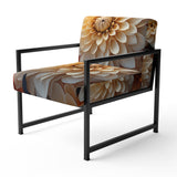 Coral Orange Charming Chrysanthemums - Traditional Accent Slipper Chair