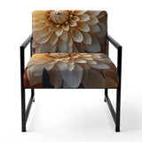 Coral Orange Charming Chrysanthemums - Traditional Accent Slipper Chair