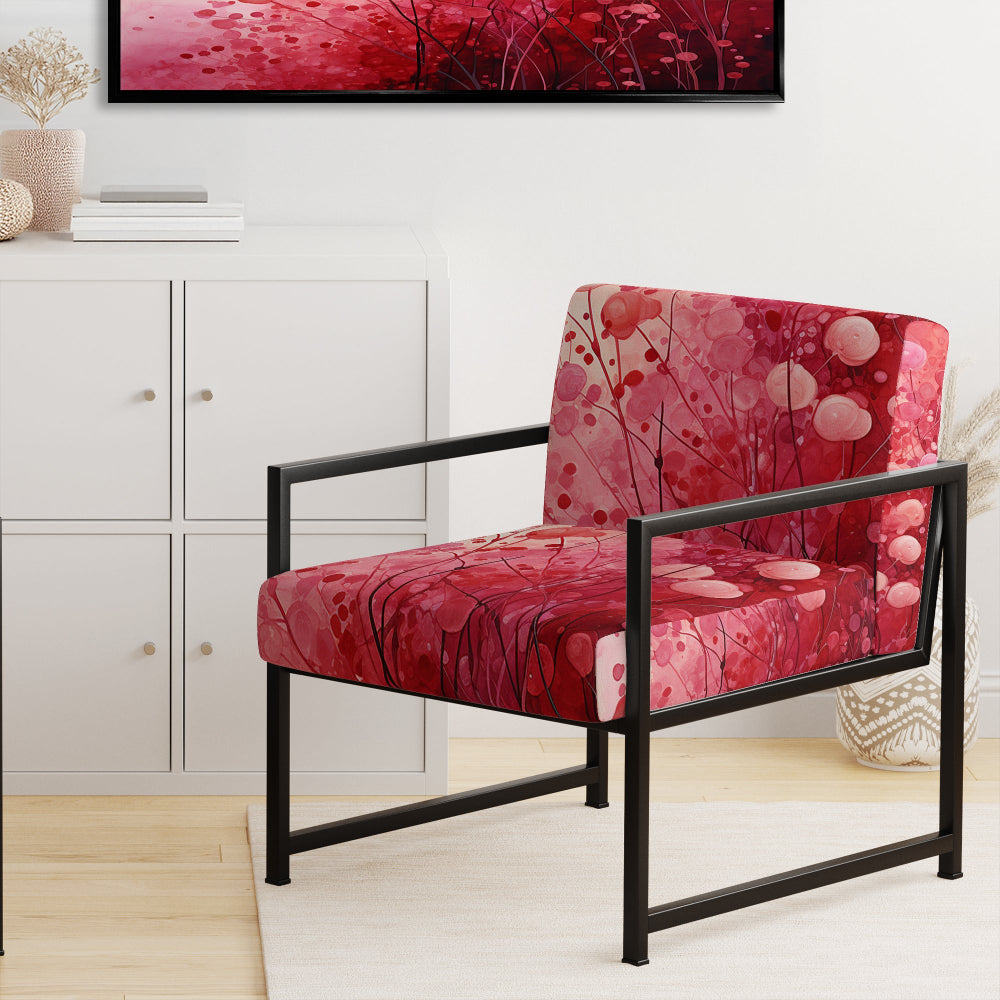 Crimson Reverie - Modern Arm Chair