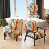 Cubism Experiment With Minimalist I- Upholstered Accent Chair
