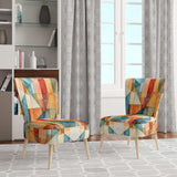 Cubism Experiment With Minimalist I- Upholstered Accent Chair