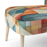 Cubism Experiment With Minimalist I- Upholstered Accent Chair