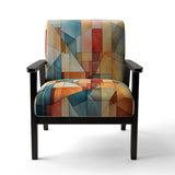 Cubism Experiment With Minimalist I- Upholstered Accent Chair