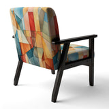 Cubism Experiment With Minimalist I- Upholstered Accent Chair