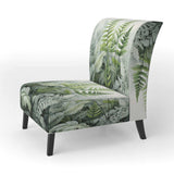 Minimal Ferns Emerald Reverie II- Upholstered Accent Chair