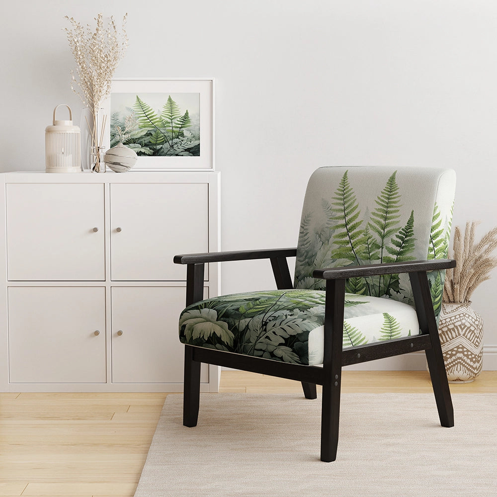 Minimal Ferns Emerald Reverie II- Upholstered Accent Chair
