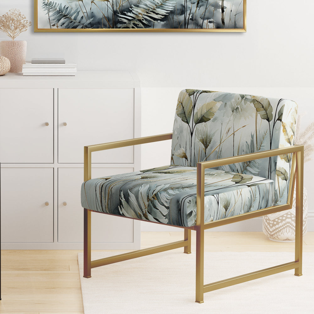 Green Ferns Golden Oasis - Modern Arm Chair