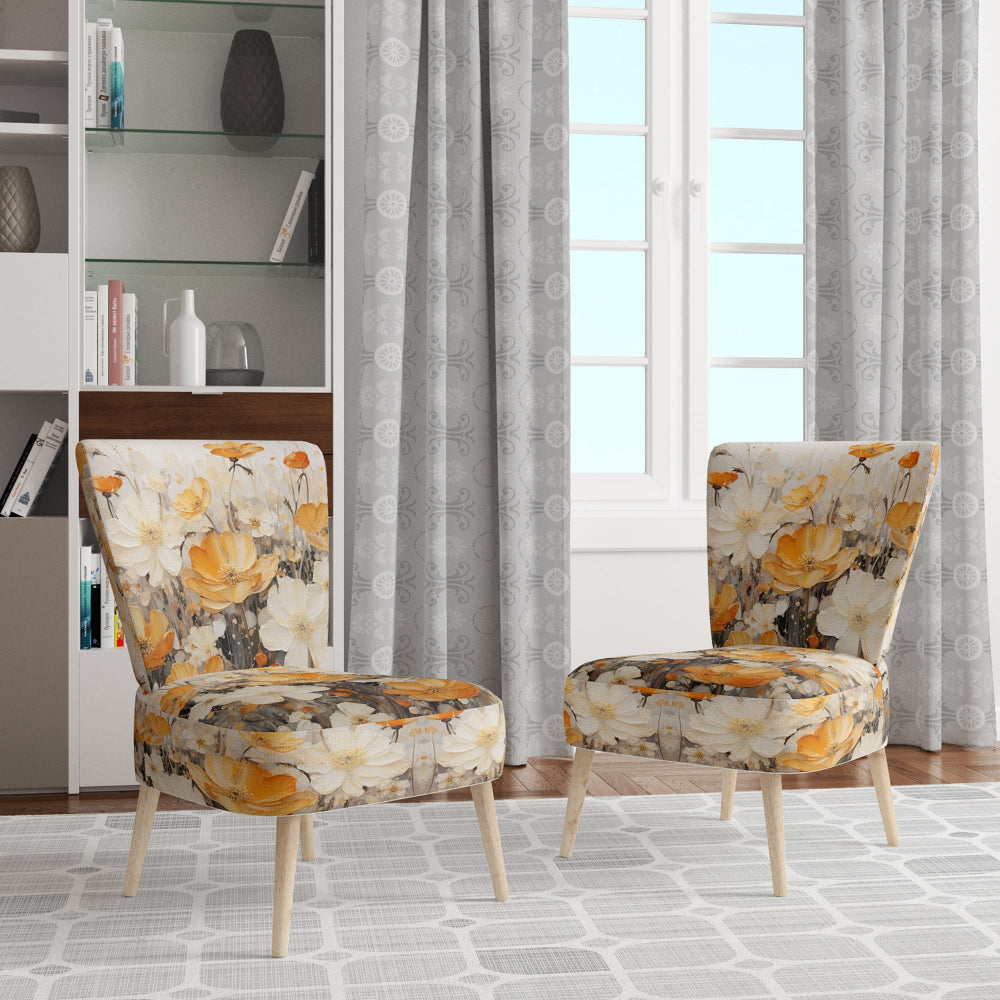 Minimalism Yellow Flower Collage - Modern Arm Chair