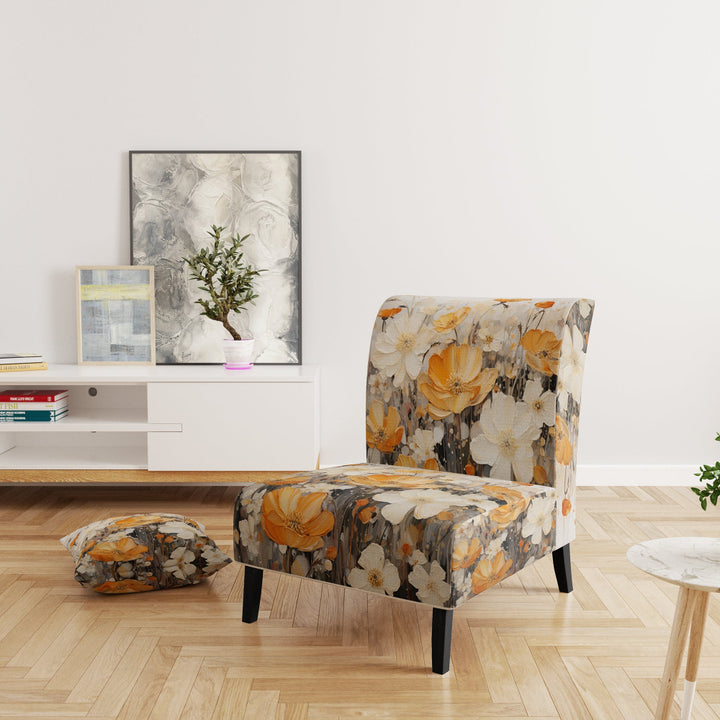 Minimalism Yellow Flower Collage - Modern Arm Chair
